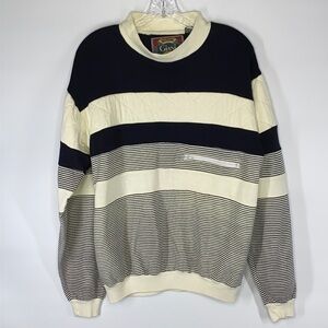 Vintage Giani Striped Pullover Sweatshirt Size Medium
